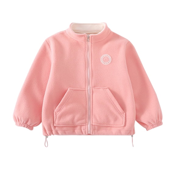 XYAIYT Fleece Jackets for Kids Zipper Up Fall Winter Warm Coat with Side Pocket Stand Collar Girls Boys Jacket