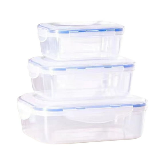 XYAIYT Food Storage Container, 3PCS Water Proof Portable Transparent Storage Organizer for Office Home, Good Sealed Dirt-resistant Microwaveable Storage Box, Each 380ml 650ml 1100ml