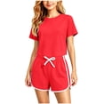 thumbnail image 1 of XYAIYT Girls Athletic Short Sets Summer Casual Outfits Sets Crew-neck Basic Tee and Drawstring Shorts, 1 of 5