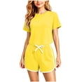 thumbnail image 1 of XYAIYT Girls Athletic Short Sets Summer Casual Outfits Sets Crew-neck Basic Tee and Drawstring Shorts, 1 of 5