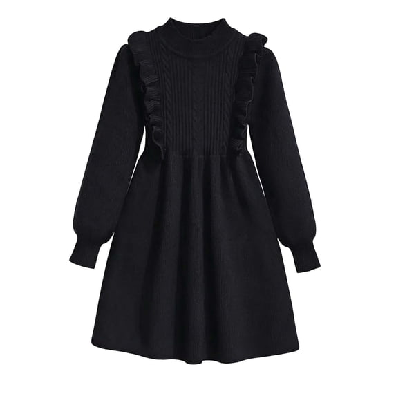 XYAIYT Girls Knitted Dresses Elegant Casual Long Sleeve Sweater Dress Children Girl Trendy Cute Fall Winter Wear