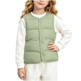 thumbnail image 1 of XYAIYT Girls Puffer Sleeveless Jackets Solid Color Fall Winter Vest Coats Button Down Warm Outerwear for Kids, 1 of 6