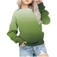 thumbnail image 1 of XYAIYT Girls Trendy Sweatshirts Gradient Color Long Sleeve Hoodless Pullovers Casual Loose Round Neck Top Fall Wear, 1 of 6