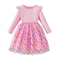 thumbnail image 1 of XYAIYT Girls Tulle Dress Trendy Cute Ruffle Long Sleeve Sparkly Dresses Kids Girl Clothes Going Out Wear, 1 of 6