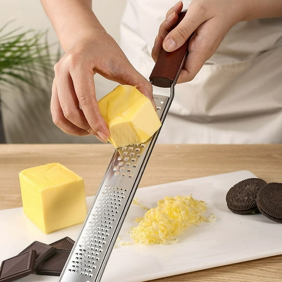 XYAIYT Handheld Cheese Grater, Easy to Clean Stainless Steel Kitchen Gadgets Cheese Shredder, Rust-proof Wood Handle Grater