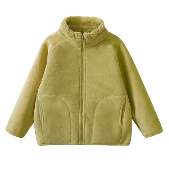 XYAIYT Kids Boys Girls Fleece Jackets Fall Winter Warm Coat Zipper Up Stand Collar Outerwear with Pockets 3-15 Years