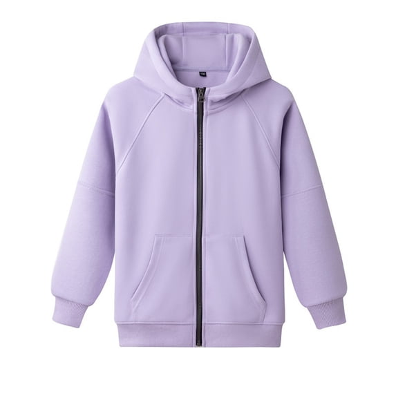 XYAIYT Kids Boys Girls Zip Up Hoodie Sweatshirt Solid Color Hooded Jacket with Pockets Casual Fall Winter Outerwear