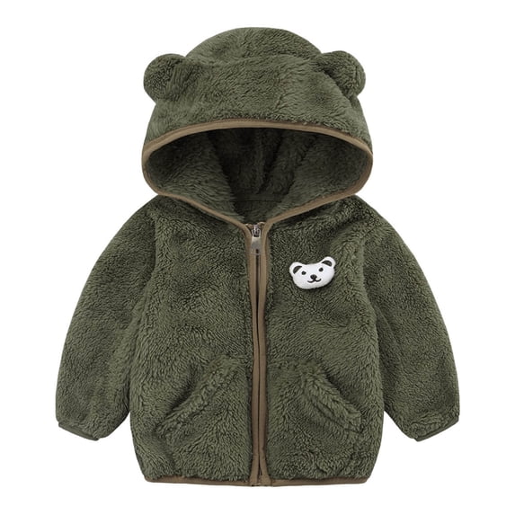 XYAIYT Kids Fleece Warm Coat Casual Baby Girls Boys Cute Hooded Zipper Up Jackets Fall Winter Outerwear