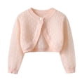 thumbnail image 1 of XYAIYT Knitted Cropped Cardigan for Girls Thin Breathable Jacket Fall Spring Open Front Button Coat for Kids, 1 of 6