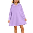 thumbnail image 1 of XYAIYT Long Sleeve Dresses for Girls Solid Color Long Sleeve Knee Length Dress Comfy Lightweight Kids Clothes, 1 of 6