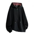 thumbnail image 1 of XYAIYT Mens Hoodies with Pockets Zipper Up Sweatshirt Plaid Printed Lined Drawstring Long Sleeve Tops Trendy Casual, 1 of 5