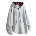 thumbnail image 1 of XYAIYT Mens Hoodies with Pockets Zipper Up Sweatshirt Plaid Printed Lined Drawstring Long Sleeve Tops Trendy Casual, 1 of 5