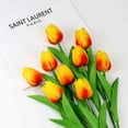 thumbnail image 1 of XYAIYT Mini Tulips Simulation Flowers Scandinavian Style Fake Plants for Wedding Home Decor,Low Maintenance Lifelike Design for Indoor or Outdoor Use,Orange, 1 of 3
