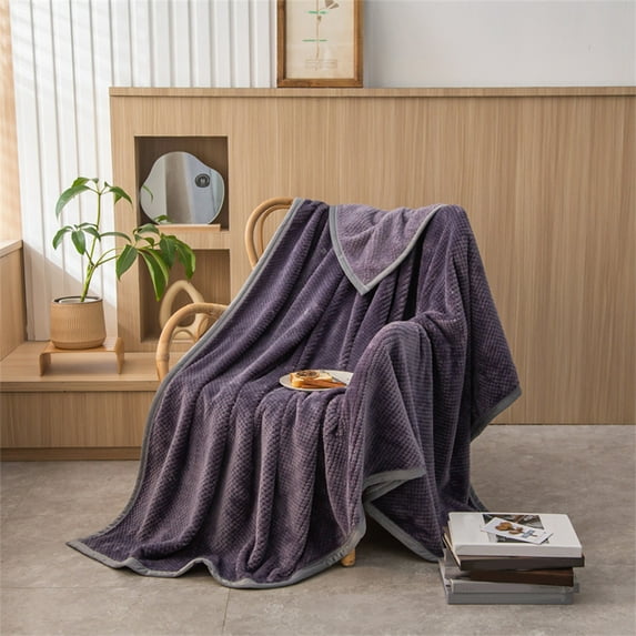 XYAIYT Pineapple Check Velvet Blanket for Office Napping Super Soft Relaxedable Sofa Cover 59.1x39.4in Breathable Easy Care Long lasting Warmth and Style for Home or Office Use(Purple,Medium)