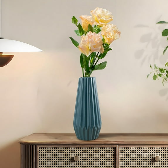 XYAIYT Plastic Vase for Home Weddings Events Office Decor Fall Decorations Holiday Decoration Elegant Design for Flowers and Green Plants Long Lasting Long Lasting Quality Blue