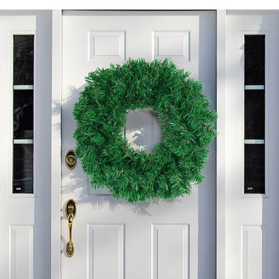 XYAIYT Pvc Wreath Door Hanging Christmas Garland for Indoor and Outdoor Rattan Style Long Lasting Weather Resistant Suit for Front Door Fireplace Window Living Room and Entryway 15.7in Green