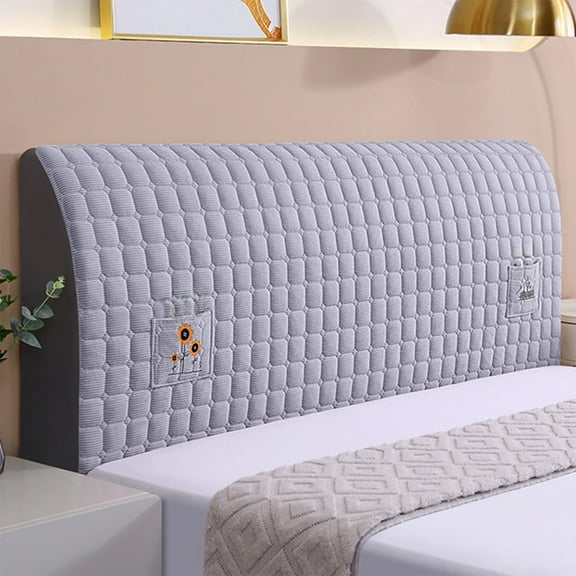 XYAIYT Gridded Headboard Quilted Bedspread Features a Fully Protective Dustproof Design with Soft Crystal Velvet for Easy Care.