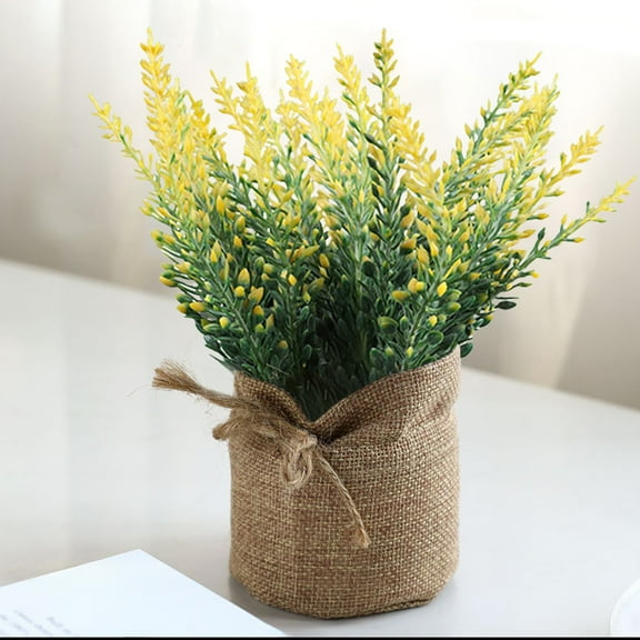 XYAIYT Realistic Mini Potted Artificial Plants with Flowers for Home,Office,Wedding,Party Garden Decor Low Maintenance,Free Long Lasting Plant for Indoor and Outdoor Spaces(Yellow)