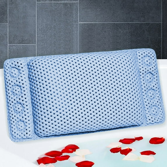 XYAIYT Relaxed Bathtub Pillow with Suction Cups for Neck and Head Support,Soft PVC Material,Easy to Clean,Enhances Relaxation and Bathing Experience,Perfect for Stress Relief After a Long Day(Blue)
