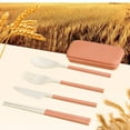 thumbnail image 1 of XYAIYT Straw Travel Utensil Set Portable 4 Piece Reusable Folding Cutlery with Case Lightweight Knife Fork Spoon Chopsticks for Camping Picnic Office Long Lasting Plastic Flatware, 1 of 6