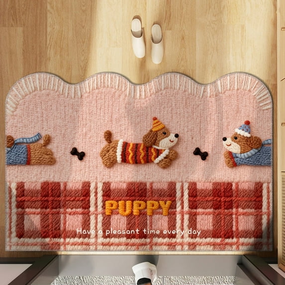 XYAIYT Valentines Day Door Mat Non Slip Absorbent Welcome Rug Cushioned Polyester Floor Mat with Anti Skid Backing Washable for Kitchen Entryway Bathroom 23.6x15.7in