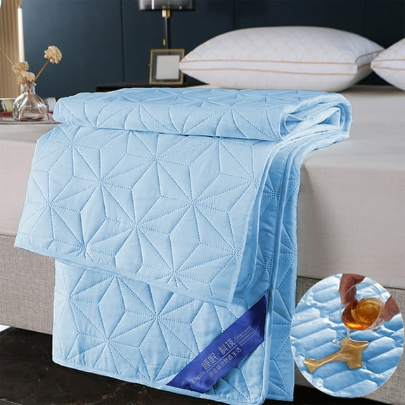XYAIYT Waterproof Quilted Mattress Protector Fitted Dust Proof Bed Cover Soft Breathable Safeguards Against Spills and Stains Ideal for Home with or Pets Easy to Clean Maintain(Blue)