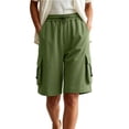 thumbnail image 1 of XYAIYT Womens Cargo Shorts with Multi-Pockets Knee Length Elastic Waist Short Pants for Hiking Outdoor Summer, 1 of 6