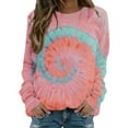 thumbnail image 1 of XYAIYT Womens Gradient Color Sweatshirts Lightweight Color Block Fashion Pullovers Ladies Long Sleeved No Hoodies Top, 1 of 5