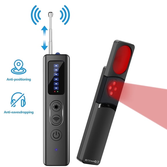 XYANG Hidden Camera Detector, Bug Anti Spy Finder GPS Detector,Tracker Device Wireless RF Signal Scanner,for Travel Office Hotels Home,5 Levels Sensitivity(Black)