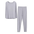 thumbnail image 1 of XYBOMB Lounge Sets for Women, Women's Long Pure Color Plus Size Thickened Light Fleece Thermal Underwear Womens Pajama Sets, Winter Clothes for Women, Sale Gray M, 1 of 9