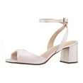 thumbnail image 1 of XYD Women Block Mid Heels Sandals Almond Open Toe Adjustable Buckle Ankle Strap Pumps Classic Wedding Shoes Size 12 Ivory, 1 of 4