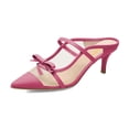 thumbnail image 1 of XYD Women Bowknot Pointed Close Toe Mesh Slip On Mule Sandals Low Heel Backless Pumps Comfy Slides Shoes Size 9.5 Pink, 1 of 4