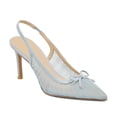 thumbnail image 1 of XYD Women Bowknot Pointed Toe Mesh Pumps Slingback Mid Thin Heels Elegant Party Dressy Bridal Sandal Shoes Size 7 Pale Blue, 1 of 4