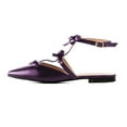 thumbnail image 1 of XYD Women Chic Bows Pointy Close Toe T-Strap Flats Sandals Ankle Strap Slingbacks Daily Comfy Shoes Size 7 Purple, 1 of 4