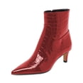 thumbnail image 1 of XYD Women Chic Kitten Low Heel Ankle Boots Pointed Closed Toe Booties Side Zipper Office Lady Dressy Work Shoes Size 12.5 Red, 1 of 4