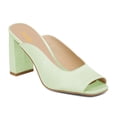 thumbnail image 1 of XYD Women Chic Square Peep Toe Mules Slip on Chunky Block High Heels Shopping Daily Dressy Slide Sandals Size 7 Green, 1 of 4