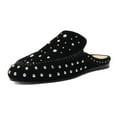 thumbnail image 1 of XYD Women Chic Studs Slip On Flat Mules Closed Round Toe Backless Slippers Casual Daily Shoes Size 9.5 Black, 1 of 4