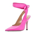 thumbnail image 1 of XYD Women Classic Ankle Wrap Lace Up Pumps Thin High Heel Pointed Closed Toe Stiletto Sandals Party Dressy Shoes Size 11.5 Pink, 1 of 4