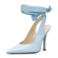 thumbnail image 1 of XYD Women Classic Ankle Wrap Lace Up Pumps Thin High Heel Pointed Closed Toe Stiletto Sandals Party Dressy Shoes Size 9.5 Sky Blue, 1 of 4