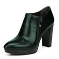 thumbnail image 1 of XYD Women Classic Platform Chunky High Heels Ankle Boots Pointed Closed Toe Side Zipper Booties Dressy Shoes Size 8.5 Dark Green, 1 of 4
