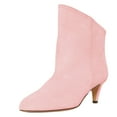 thumbnail image 1 of XYD Women Classical Low Kitten Heel Pull On Short Bootie Closed Pointy Toe Ankle Boots Dressy Daily Graceful Shoes Size 12 Pink, 1 of 4