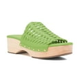 thumbnail image 1 of XYD Women Clog Platform Heels Mules Open Toe Woven Sandals Backless Summer Retro Outing Weekend Shoes Size 7 Green, 1 of 4