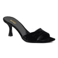 thumbnail image 1 of XYD Women Comfy Open Square Toe Slip On Mules Kitten Low Heel Backless Slides Sandals Daily Walking Dress Shoes Size 4.5 Black, 1 of 4