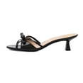thumbnail image 1 of XYD Women Cute Bowknot Round Open Toe Slip On Sandals Kitten Low Heel Mules Summer Chic Resort Shoes Size 12.5 Black, 1 of 4