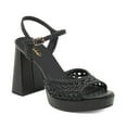 thumbnail image 1 of XYD Women Cutout Open Round Toe Platform Sandals Ankle Strap Block Heels Fashion Party Dress Woven Shoes Size 14.5 Black, 1 of 4