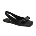 thumbnail image 1 of XYD Women Elegant Square Toe Bowtie Flats Elastic Slingback Strap Shoes Comfortable Dance Prom Date Sandals Size 7 Black, 1 of 3