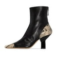 thumbnail image 1 of XYD Women Fashion Cap Pointed Closed Toe Ankle Booties Mid Heel Snakeskin Short Boots Back Zipper Dress Shoes Size 15 Black, 1 of 4