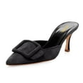 thumbnail image 1 of XYD Women Fashion Oversized Buckle Pointy Closed Toe Mules Thin High Heel Pumps Slip-ons Dress Casual Shoes Size 12.5 Black, 1 of 4