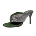 thumbnail image 1 of XYD Women Fashion Rhinestones Studded Band Flip Flops High Heel Open Toe Thong Sandals Dressy Party Shoes Size 13 Green, 1 of 4