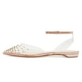 thumbnail image 1 of XYD Women Fashion Studded Transparent Pointed Closed Toe Flats Sandals Ankle Strap Buckled Sexy Dress Shoes Size 7.5 Salmon, 1 of 4